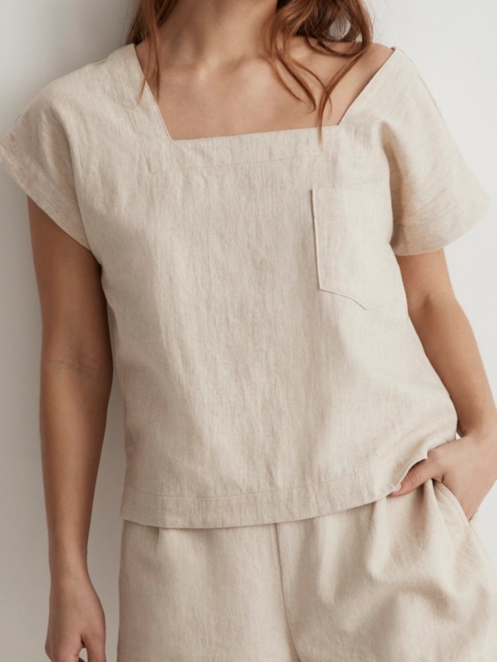 Madewell Square-Neck linen top